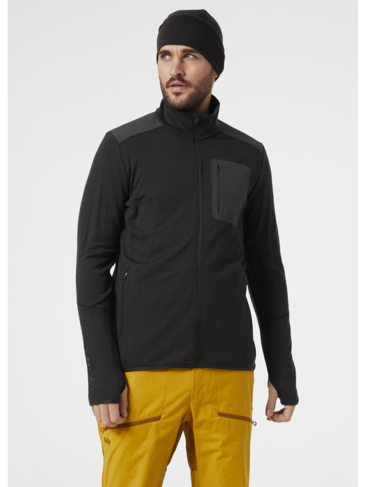 Men Lifa Merino Midlayer Black model Men Lifa Merino Midlayer Black model