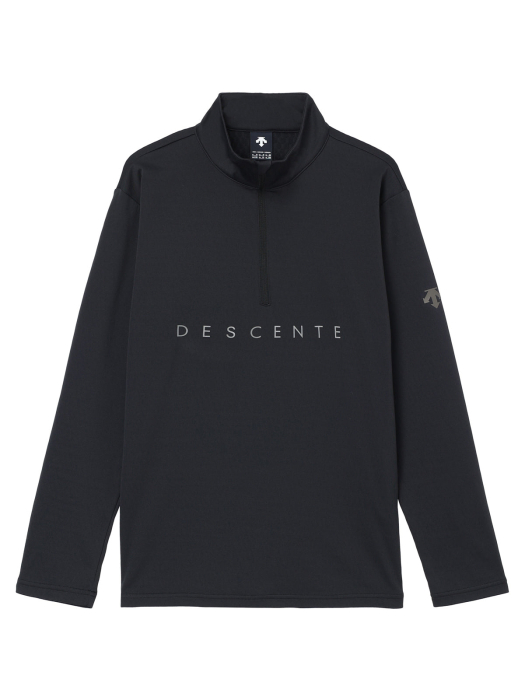 Descente Logo T-Neck Black - voorkant Descente Logo T-Neck Black - voorkant